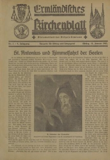 Ermländisches Kirchenblatt. Ausgabe für Elbing und Umgegend, 9. Jahrgang, Nr.2