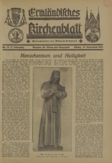 Ermländisches Kirchenblatt. Ausgabe für Elbing und Umgegend, 9. Jahrgang, Nr.39