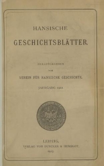 Hansische Geschichtsblätter, Jahrgang 1902-1903