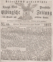 Elbingsche Zeitung, No. 68 Montag, 23 August 1824