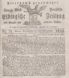 Elbingsche Zeitung, No. 71 Donnerstag, 2 September 1824