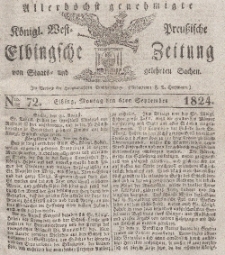 Elbingsche Zeitung, No. 72 Montag, 6 September 1824