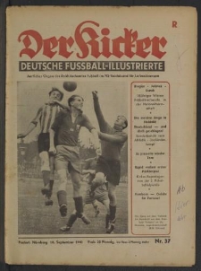 Der Kicker. Deutsche Fussball-Illustrierte. Amtliches Organ des Richamtes Fußball im NS-Reichbund für Leibeübungen Nr.37