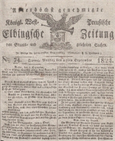 Elbingsche Zeitung, No. 74 Montag, 13 September 1824