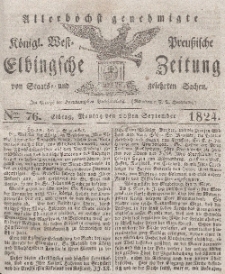 Elbingsche Zeitung, No. 76 Montag, 20 September 1824