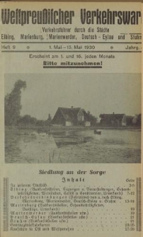 Westpreußischer Verkehrswart, Jahrg. 4, Heft 9