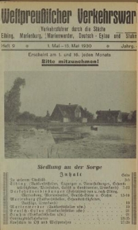 Westpreußischer Verkehrswart, Jahrg. 4, Heft 9