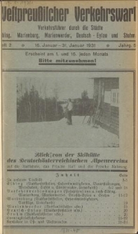 Westpreußischer Verkehrswart, Jahrg. 5, Heft 2