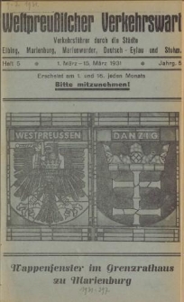 Westpreußischer Verkehrswart, Jahrg. 5, Heft 5