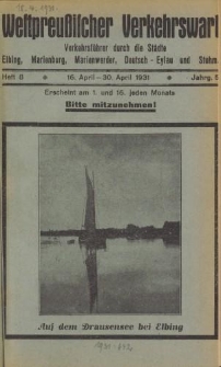 Westpreußischer Verkehrswart, Jahrg. 5, Heft 8