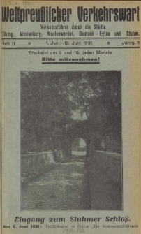 Westpreußischer Verkehrswart, Jahrg. 5, Heft 11