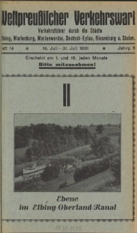 Westpreußischer Verkehrswart, Jahrg. 5, Heft 14