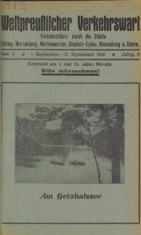 Westpreußischer Verkehrswart, Jahrg. 5, Heft 17