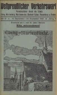 Westpreußischer Verkehrswart, Jahrg. 5, Heft 18