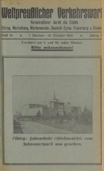 Westpreu&szlig;ischer Verkehrswart, Jahrg. 5, Heft 19
