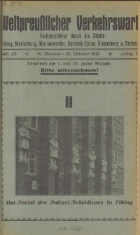 Westpreußischer Verkehrswart, Jahrg. 5, Heft 20