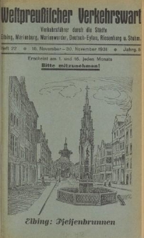 Westpreußischer Verkehrswart, Jahrg. 5, Heft 22