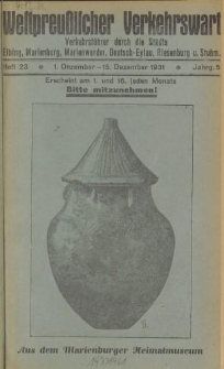 Westpreu&szlig;ischer Verkehrswart, Jahrg. 5, Heft 23