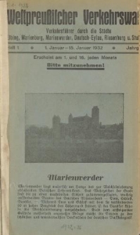 Westpreußischer Verkehrswart, Jahrg. 6, Heft 1