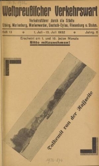 Westpreußischer Verkehrswart, Jahrg. 6, Heft 13