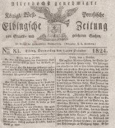 Elbingsche Zeitung, No. 83 Donnerstag, 14 Oktober 1824