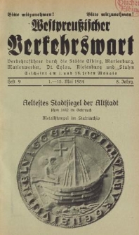 Westpreußischer Verkehrswart, Jahrg. 8, Heft 9