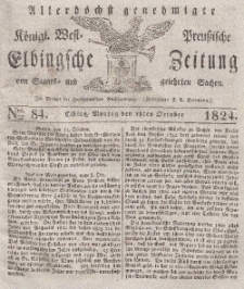 Elbingsche Zeitung, No. 84 Montag, 18 Oktober 1824