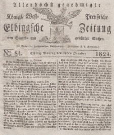 Elbingsche Zeitung, No. 84 Montag, 18 Oktober 1824