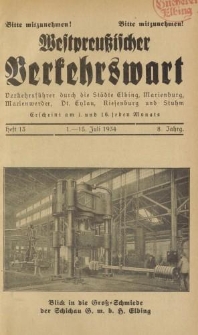 Westpreußischer Verkehrswart, Jahrg. 8, Heft 13