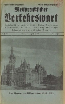 Westpreußischer Verkehrswart, Jahrg. 8, Heft 16