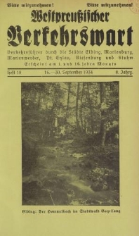 Westpreußischer Verkehrswart, Jahrg. 8, Heft 18