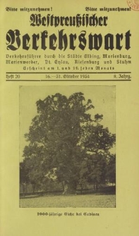 Westpreußischer Verkehrswart, Jahrg. 8, Heft 20