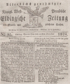 Elbingsche Zeitung, No. 85 Donnerstag, 21 Oktober 1824