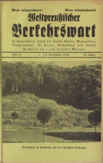 Westpreußischer Verkehrswart, Jahrg. 8, Heft 21