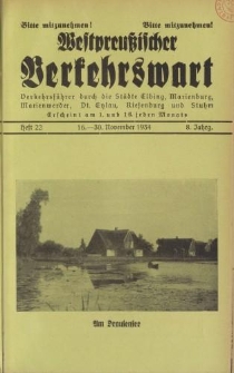 Westpreußischer Verkehrswart, Jahrg. 8, Heft 22