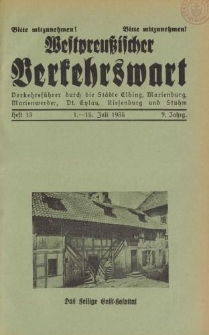 Westpreußischer Verkehrswart, Jahrg. 9, Heft 13