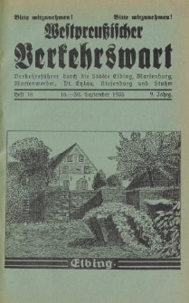 Westpreußischer Verkehrswart, Jahrg. 9, Heft 18