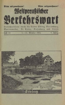 Westpreußischer Verkehrswart, Jahrg. 9, Heft 19