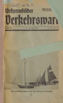 Westpreußischer Verkehrswart, Jahrg. 14, Heft 1