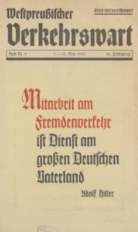 Westpreußischer Verkehrswart, Jahrg. 14, Heft 9