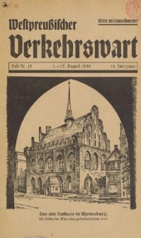 Westpreußischer Verkehrswart, Jahrg. 14, Heft 15