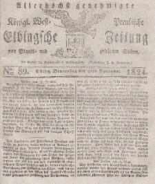 Elbingsche Zeitung, No. 89 Donnerstag, 4 November 1824