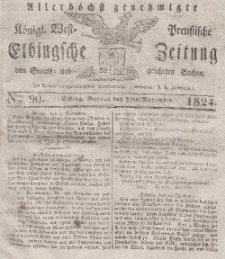 Elbingsche Zeitung, No. 90 Montag, 8 November 1824
