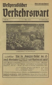 Westpreußischer Verkehrswart, Jahrg. 12, Heft 9