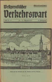 Westpreußischer Verkehrswart, Jahrg. 12, Heft 16