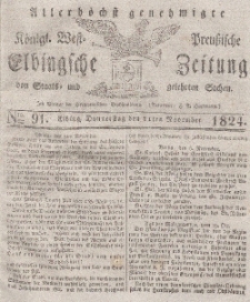 Elbingsche Zeitung, No. 91 Donnerstag, 11 November 1824