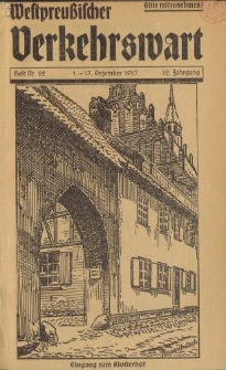 Westpreußischer Verkehrswart, Jahrg. 12, Heft 22