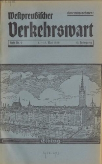 Westpreußischer Verkehrswart, Jahrg. 13, Heft 9