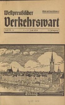 Westpreußischer Verkehrswart, Jahrg. 13, Heft 11