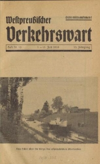 Westpreußischer Verkehrswart, Jahrg. 13, Heft 13